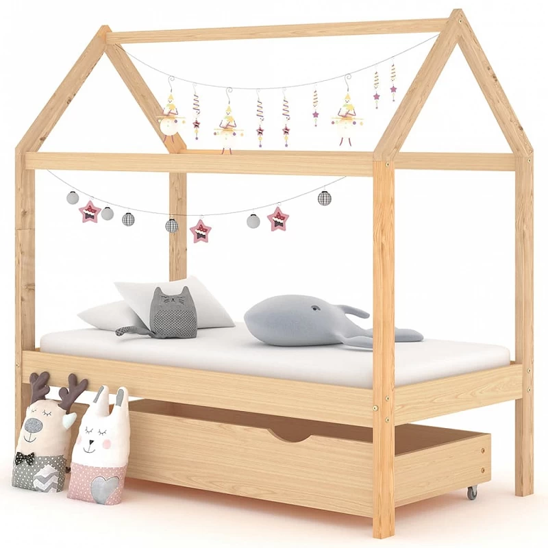 Acquista Giroletto per Bambini con Cassetto in Pino Massello 70x140 cm con riferimento GHV-322136 della ditta GARDENHOME