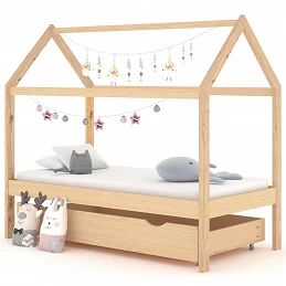 Acquista Giroletto per Bambini con Cassetto in Pino Massello 80x160 cm con riferimento GHV-322137 della ditta GARDENHOME