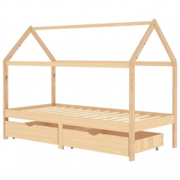 Acquista Giroletto per Bambini con Cassetti in Pino Massello 90x200 cm con riferimento GHV-322138 della ditta GARDENHOME