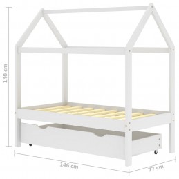 Acquista Giroletto per Bambini Cassetto Bianco in Pino Massello 70x140cm con riferimento GHV-322139 della ditta GARDENHOME