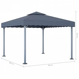 Acquista Gazebo 300x300 cm Antracite Alluminio con riferimento GHV-48059 della ditta GARDENHOME