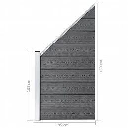 Acquista Pannello di Recinzione in WPC 95x(105-180) cm Grigio con riferimento GHV-49071 della ditta GARDENHOME