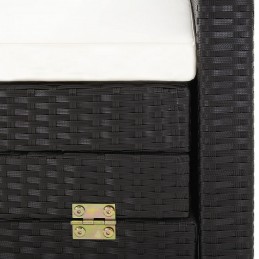 Acquista Divano Letto a 3 Posti Estendibile con Tetto Polyrattan Nero con riferimento GHV-46075 della ditta GARDENHOME
