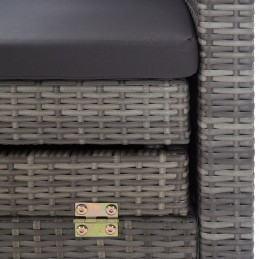 Acquista Divano Letto a 3 Posti Estendibile con Tetto Polyrattan Grigio con riferimento GHV-46077 della ditta GARDENHOME