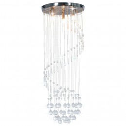 Acquista Lampadario con Perle di Cristallo a Spirale Argento G9 con riferimento GHV-281577 della ditta GARDENHOME