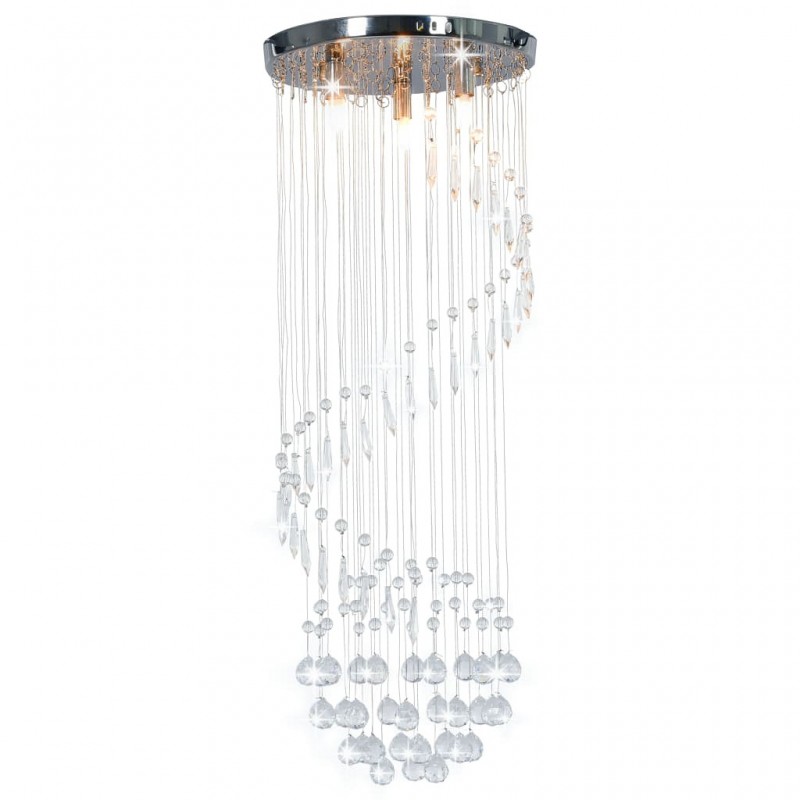 Acquista Lampadario con Perle di Cristallo a Spirale Argento G9 con riferimento GHV-281577 della ditta GARDENHOME
