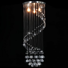 Acquista Lampadario con Perle di Cristallo a Spirale Argento G9 con riferimento GHV-281577 della ditta GARDENHOME