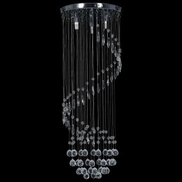 Acquista Lampadario con Perle di Cristallo a Spirale Argento G9 con riferimento GHV-281577 della ditta GARDENHOME