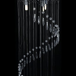 Acquista Lampadario con Perle di Cristallo a Spirale Argento G9 con riferimento GHV-281577 della ditta GARDENHOME