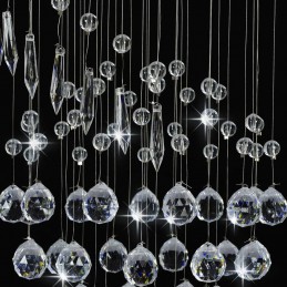 Acquista Lampadario con Perle di Cristallo a Spirale Argento G9 con riferimento GHV-281577 della ditta GARDENHOME