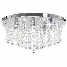 Acquista Lampadario Perle di Cristallo Argento Rotondo 4 Lampadine G9 con riferimento GHV-281583 della ditta GARDENHOME