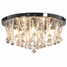Acquista Lampadario Perle di Cristallo Argento Rotondo 4 Lampadine G9 con riferimento GHV-281583 della ditta GARDENHOME