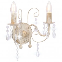 Acquista Lampada da Muro con Perle Bianca per 2 Lampadine E14 con riferimento GHV-281590 della ditta GARDENHOME