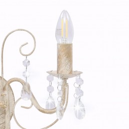 Acquista Lampada da Muro con Perle Bianca per 2 Lampadine E14 con riferimento GHV-281590 della ditta GARDENHOME