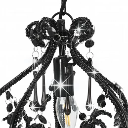 Acquista Lampadario con Perle Nero Rotondo E14 con riferimento GHV-281594 della ditta GARDENHOME