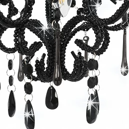 Acquista Lampadario con Perle Nero Rotondo E14 con riferimento GHV-281594 della ditta GARDENHOME