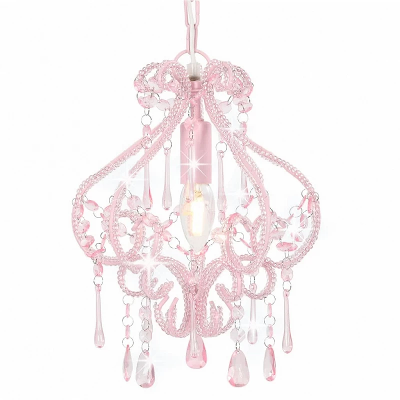 Acquista Lampadario con Perle Rosa Rotondo E14 con riferimento GHV-281595 della ditta GARDENHOME