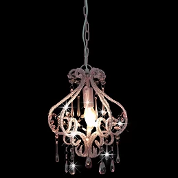 Acquista Lampadario con Perle Rosa Rotondo E14 con riferimento GHV-281595 della ditta GARDENHOME