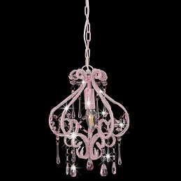 Acquista Lampadario con Perle Rosa Rotondo E14 con riferimento GHV-281595 della ditta GARDENHOME