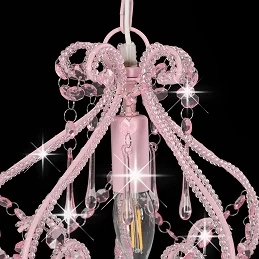 Acquista Lampadario con Perle Rosa Rotondo E14 con riferimento GHV-281595 della ditta GARDENHOME