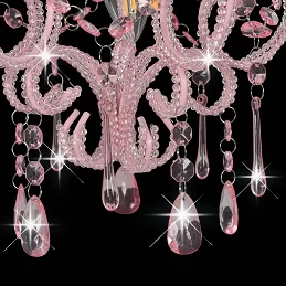 Acquista Lampadario con Perle Rosa Rotondo E14 con riferimento GHV-281595 della ditta GARDENHOME