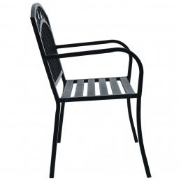 Acquista Panchina da Giardino 125 cm Nera in Acciaio con riferimento GHV-47945 della ditta GARDENHOME