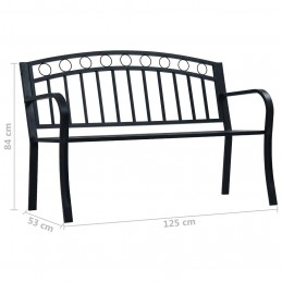 Acquista Panchina da Giardino 125 cm Nera in Acciaio con riferimento GHV-47945 della ditta GARDENHOME
