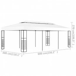 Acquista Tenda Gazebo 6x3 m Bianco con riferimento GHV-47957 della ditta GARDENHOME
