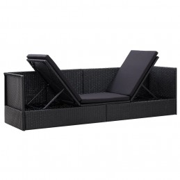 Acquista Lettino da Giardino con Cuscini in Polyrattan Nero con riferimento GHV-46087 della ditta GARDENHOME
