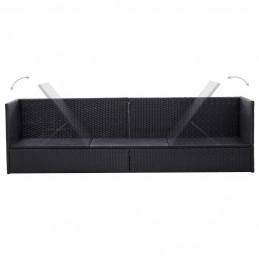 Acquista Lettino da Giardino con Cuscini in Polyrattan Nero con riferimento GHV-46087 della ditta GARDENHOME