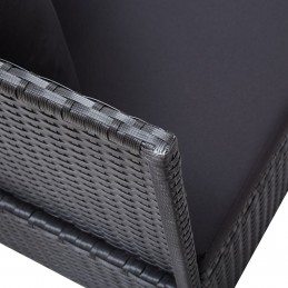 Acquista Lettino da Giardino con Cuscini in Polyrattan Nero con riferimento GHV-46087 della ditta GARDENHOME