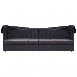 Acquista Divano da Esterno con Baldacchino in Polyrattan Nero con riferimento GHV-46092 della ditta GARDENHOME