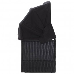 Acquista Divano da Esterno con Baldacchino in Polyrattan Nero con riferimento GHV-46092 della ditta GARDENHOME