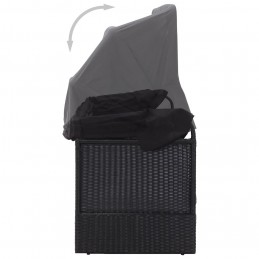 Acquista Divano da Esterno con Baldacchino in Polyrattan Nero con riferimento GHV-46092 della ditta GARDENHOME