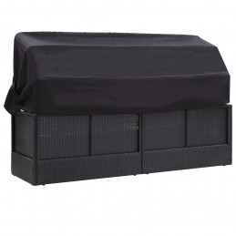 Acquista Divano da Esterno con Baldacchino in Polyrattan Nero con riferimento GHV-46092 della ditta GARDENHOME