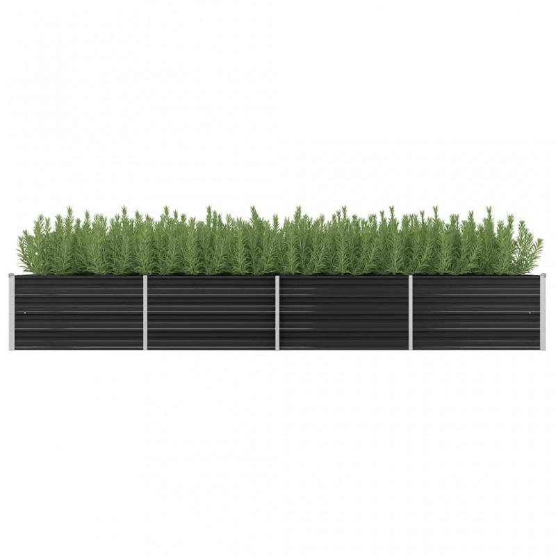 Acquista Letto Rialzato Giardino Antracite 320x80x45 cm Acciaio Zincato con riferimento GHV-45729 della ditta GARDENHOME