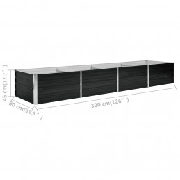Acquista Letto Rialzato Giardino Antracite 320x80x45 cm Acciaio Zincato con riferimento GHV-45729 della ditta GARDENHOME