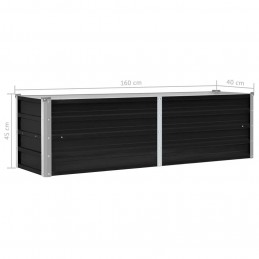 Acquista Letto Rialzato Giardino Antracite 160x40x45 cm Acciaio Zincato con riferimento GHV-45731 della ditta GARDENHOME