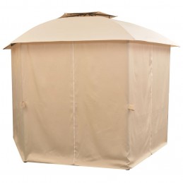 Acquista Gazebo Padiglione da Giardino con Tende Esagonale 360x265 cm con riferimento GHV-43166 della ditta GARDENHOME