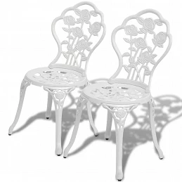 Acquista Sedie da Bistrot 2 pz in Alluminio Pressofuso Bianche con riferimento GHV-43176 della ditta GARDENHOME