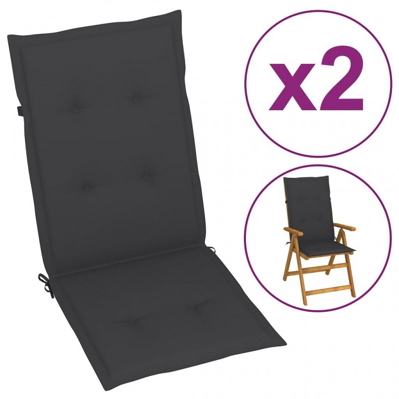 Acquista 2 Pz Cuscini per Sedie da Giardino Antracite 120x50x3 cm con riferimento GHV-43177 della ditta GARDENHOME