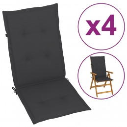 Acquista 4 pz Cuscini per Sedie da Giardino Antracite 120x50x3 cm con riferimento GHV-43178 della ditta GARDENHOME