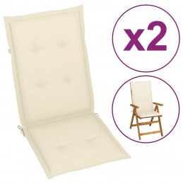 Acquista 2 pz Cuscini per Sedie da Giardino Crema 120x50x3 cm con riferimento GHV-43181 della ditta GARDENHOME