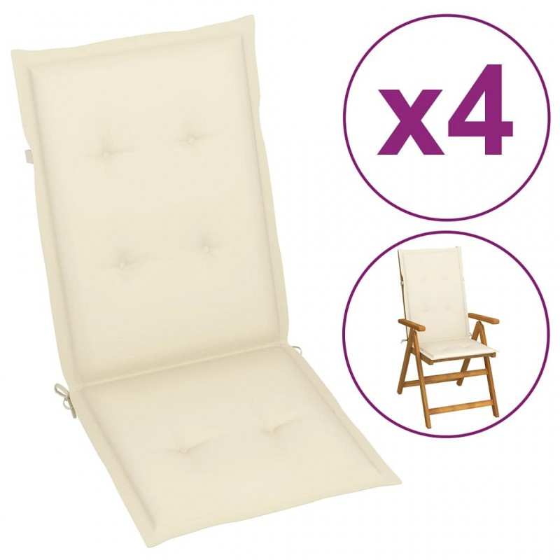 Acquista 4 pz Cuscini per Sedie da Giardino Crema 120x50x3 cm con riferimento GHV-43182 della ditta GARDENHOME