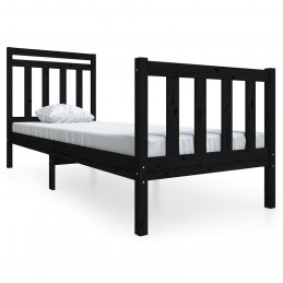 Acquista Giroletto Nero in Legno Massello 75x190 cm 2FT6 Small Single con riferimento GHV-3100683 della ditta GARDENHOME