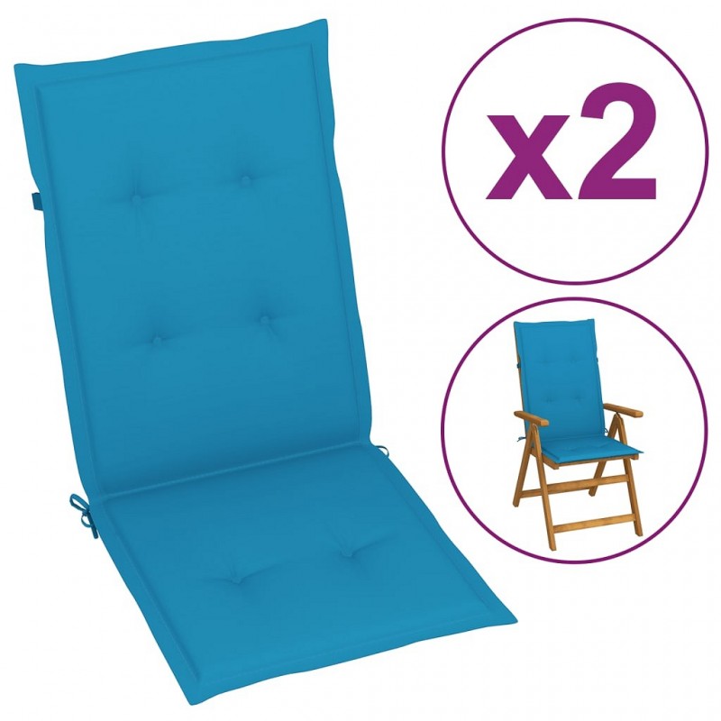 Acquista 2 pz Cuscini per Sedie da Giardino Blu 120x50x3 cm con riferimento GHV-43183 della ditta GARDENHOME