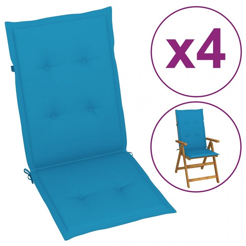 Acquista 4 Pz Cuscini per Sedie da Giardino Blu 120x50x3 cm con riferimento GHV-43184 della ditta GARDENHOME