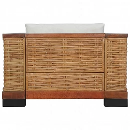 Acquista Set di Divani 2 pz con Cuscini in Rattan Naturale Marrone con riferimento GHV-278618 della ditta GARDENHOME