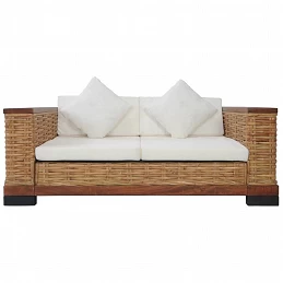Acquista Set di Divani 2 pz con Cuscini in Rattan Naturale Marrone con riferimento GHV-278618 della ditta GARDENHOME