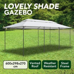 Acquista Gazebo 600x298x270 cm Bianco 180g/m² con riferimento GHV-310072 della ditta GARDENHOME